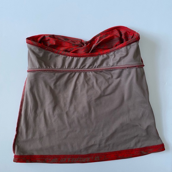 Massimo Womens Tankini Swimwear Strapless Tiger Striped Brown Red Size S - Picture 13 of 13